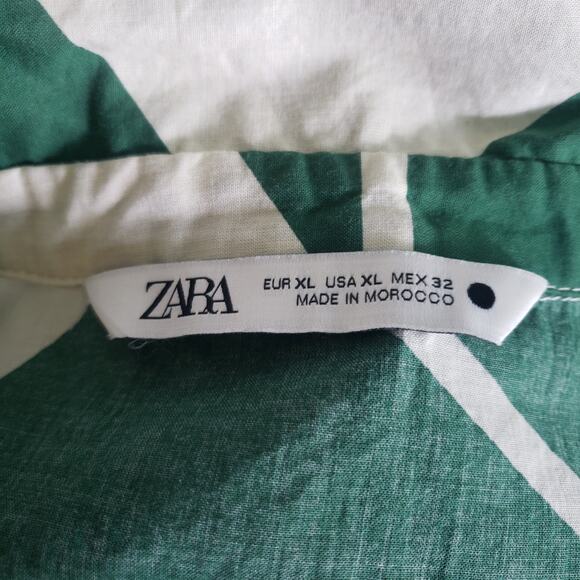 Zara Green and White Midi Dress - Picture 7 of 9